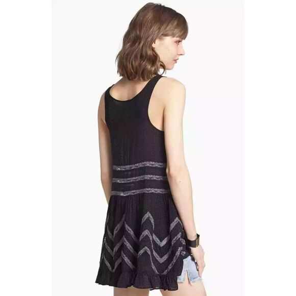 Intimately Free People Trapeze Lace Slip Dress Tunic Women's S Black Printed NWT - Picture 2 of 13